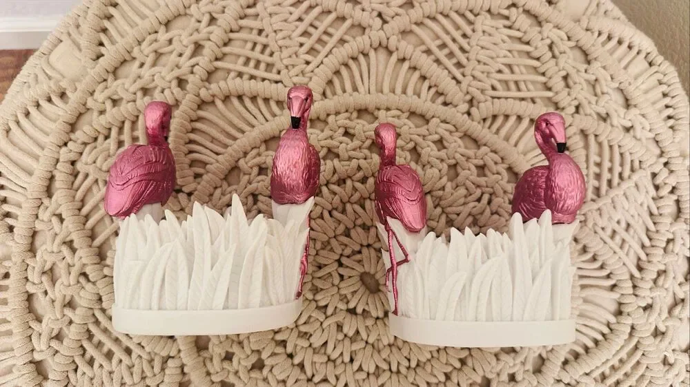Bath and Body Works Pink and White Flamingo Pump Soap Holders New